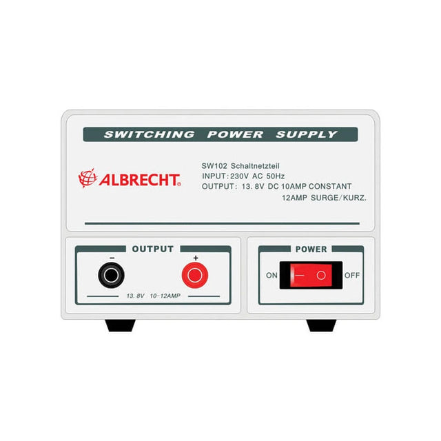 Albrecht SW102 voeding 12A met aansluitingen en schakelaar
