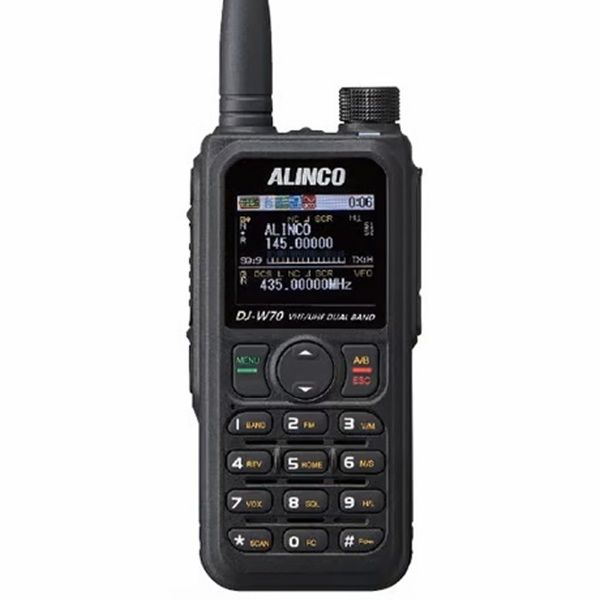 Alinco DJ-W70HE UHF en VHF transceiver met groot display en uitgebried toetstenbord