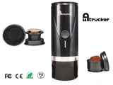 Alltrucker draagbare koffiemachine voor Nespresso, Douwe Egberts, Cafe Royal, Starbucks, Lavazza, L'OR en supermarkt merken koffiecapsules