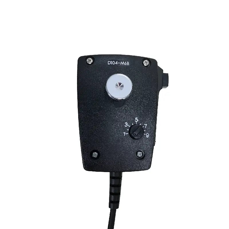 Astatic D104M6B4B Handmicrofoon achterkant met volume controle