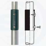 Detailfoto van de mast bevestiging van een Sirio SY-3 yagi antenne voor de 27MHZ