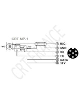 Bedrading schema van de CRT MP-1 originele 6-pin handmicrofoon voor CRT MegaPro transceiver