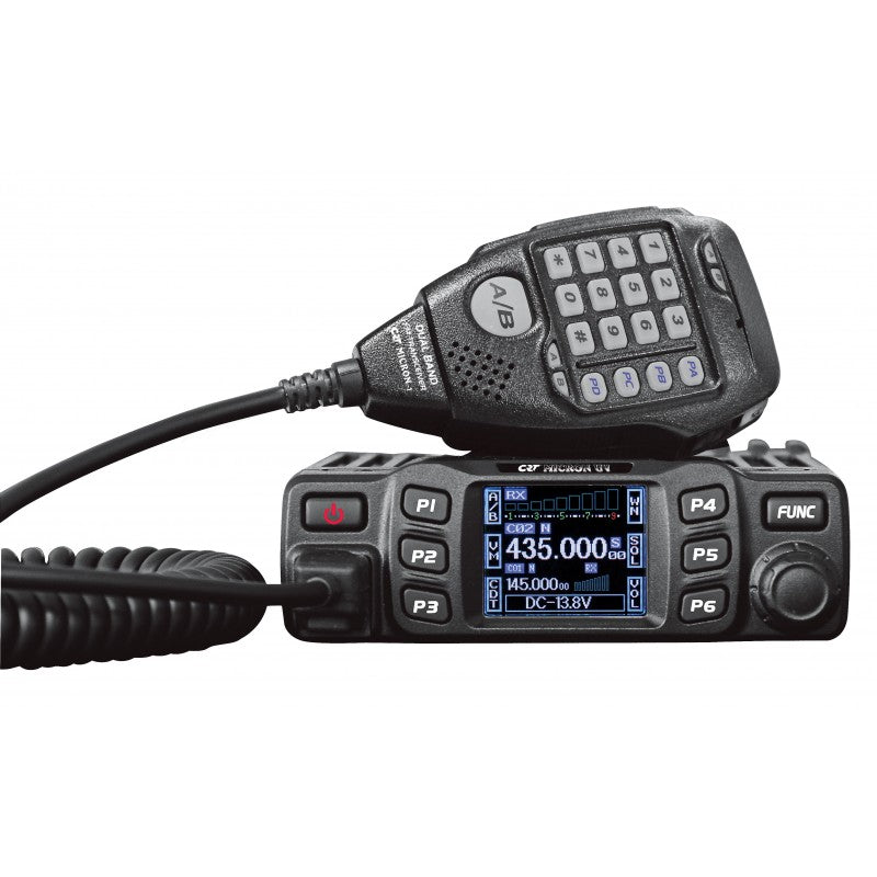 CRT Micron V2 mobiele uhf en vhf transceiver met multifunctionele microfoon en groot display