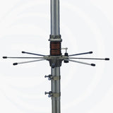 Close-up van het onderste deel met antenne spoel van de sirio 827 basis antenne voor 27MHz