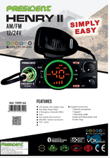 Datasheet van de President Henry 2 27MHz transceiver en CB-radio
