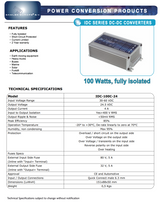 Datasheet van de Samlex IDC-100C-24 een 100W omvormer die volledig geïsoleerd is