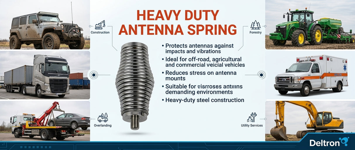 Toepassingen van een heavy duty flexibele antenneveer met 3/8 aansluiting