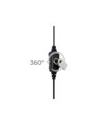 Roterende oorhaak aan de Komunica PWR-MIC-2-M 2-Pins Motorola, Midland, Hytera en Yaesu headset met microfoon