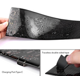 RGB LED devileyes detail van de flexibele led-mat met een afmetingen van 60 x 12 cm en een dikte van 2 mm