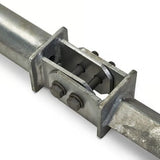 Close-up foto van de Moonraker GST-20 draagbare en kantelbare antennemast houder met grondpen van gegalvaniseerd staal