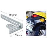 Afmetingen Diamond KB2 antenne beugel voor motoren met een voorbeeld van een mobiele antenne op een motor