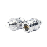 Voor en achterkant van de coax adapter FME-Female naar N-Female