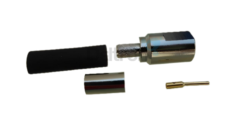 FME-Male connector voor RG58 en CO100 coaxkabels met crimpbevestiging zonder te solderen