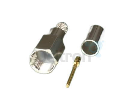 FME-Male crimp connector voor RG58 en CO100 coaxkabel. Monteren zonder te solderen