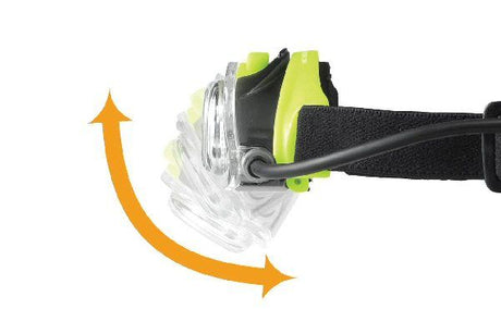 Favour H1017 oplaadbare hoofdlamp met richtbare lichtstraal aan de vorozijde