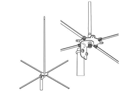 Firestik 2M-CKB 5/8 golf 2m basisantenne met radialen