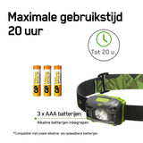 Gebruikstijd van 20 uur van de GP CH34 hoofdlamp met sensor