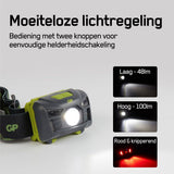 Lichtinstellingen van de GP CH34 hoofdlamp met sensor