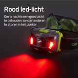 GP CH34 hoofdlamp 160 lumen met sensor een rode ledverlichting voor 's nachts en in het donker