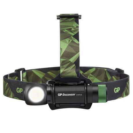 GP CH35 hoofdlamp met comfortabele verstelbare hoofdband in camouflage kleuren