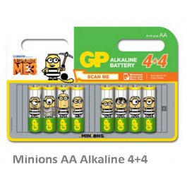 Set van 8 stuks AA batterijen met Minions design van het merk hoogwaardige mer GP