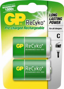 GP set van twee stuks oplaadbare C-batterij van 3000mAh, ook wel baby genoemd