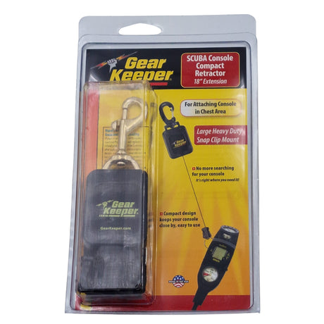 Voorzijde verpakking van de Gear Keeper RT4-5983 retractor voor duikconsoles