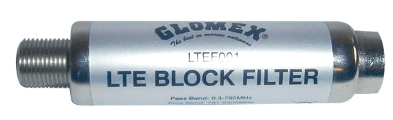Glomex LTE inline filter om 4G signalen tegen te gaan op digitale TV-installaties aan boord van een boot