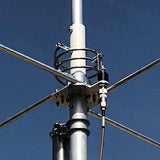 Grazioli FE62V basisantenne voor de 6 meter band met aansluiting van de coaxkabel en connector op de Q-coil