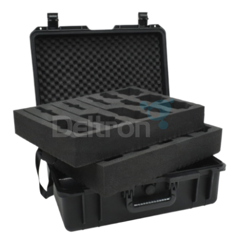 HamKing XL6 2-laagse opbergkoffer met foam binnenzijde om je portofoons en laders veilig in op te bergen en te vervoeren