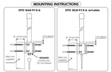 Montage instructies van een Sirio SPO-868-915-6 antenne met en zonder kabel