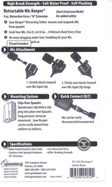 Instructies voor het gebruik van de Gear Keeper RT2-4052 lapel microfoon retractor met riemclip