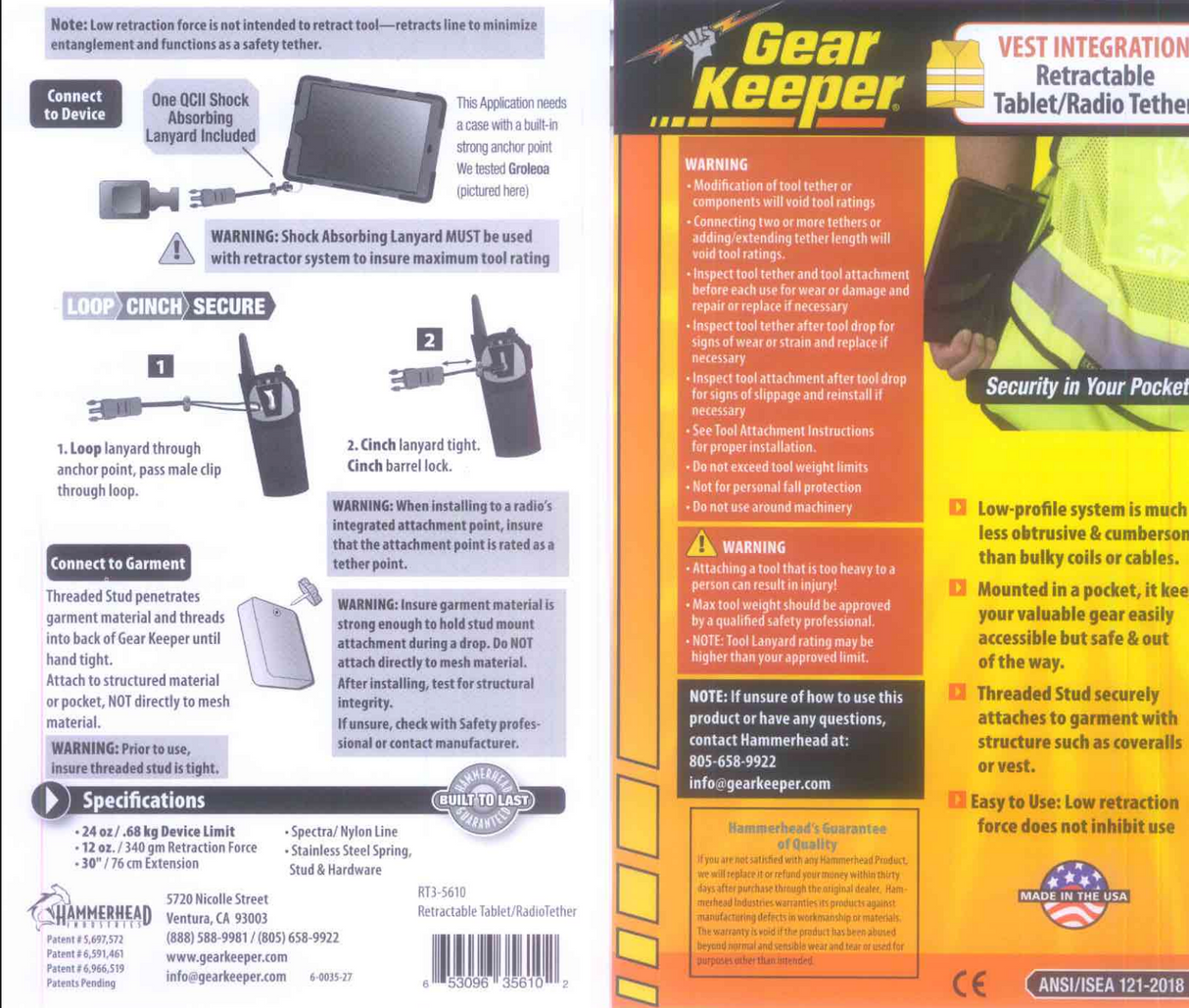 Instructies voor het gebruik van een Gearkeeper RT3-5610 retractor voor tablet, pda of iPad