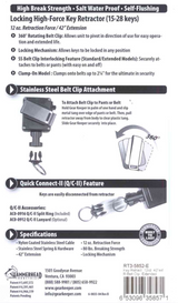 Instructies voor het gebruik van een Gear Keeper RT3-5852-E retractor voor sleutelbossen, tools of gebruiksvoorwerpen tot een gewicht van 340 gram