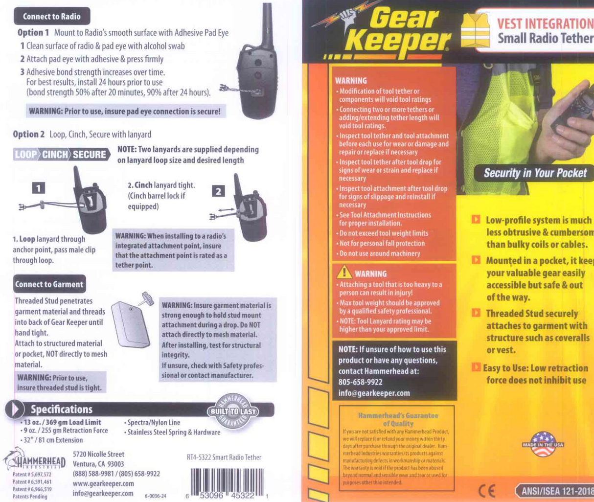 Handleiding voor de Gear Keeper RT4-5322 portofoon retractor