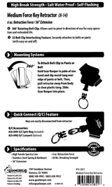 Instructies voor het gebruik van een Gear Keeper RT4-5851 retractor voor id-badge, sleutels en toegangstag 