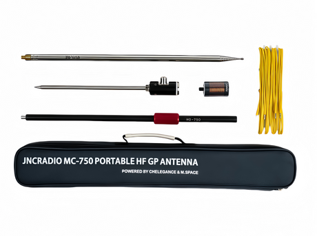 JNC Radio MC-750 draagbare HF antenne met accessoires in luxe opbergtas met handgreep