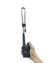 Jetfon DBT-2 dual-band handheld uhf/vhf antenne dubbelgevouwen op een handheld 2m en 70cm transceiver