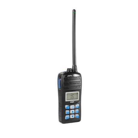 Jopix Marine 515P handheld VHF-marifoon met display, toetsen en antenne