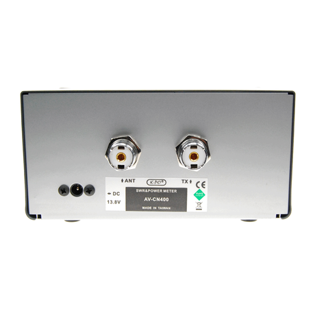 Achterzijde van de K-PO AV-CN400 SWR en watt meter met de twee UHF-Female (PL) aansluitingen