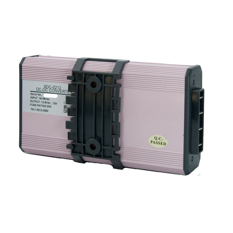 K-PO SDC-5212 omvormer 24V-12V zijkant met meegeleverde bevestigingsbeugel