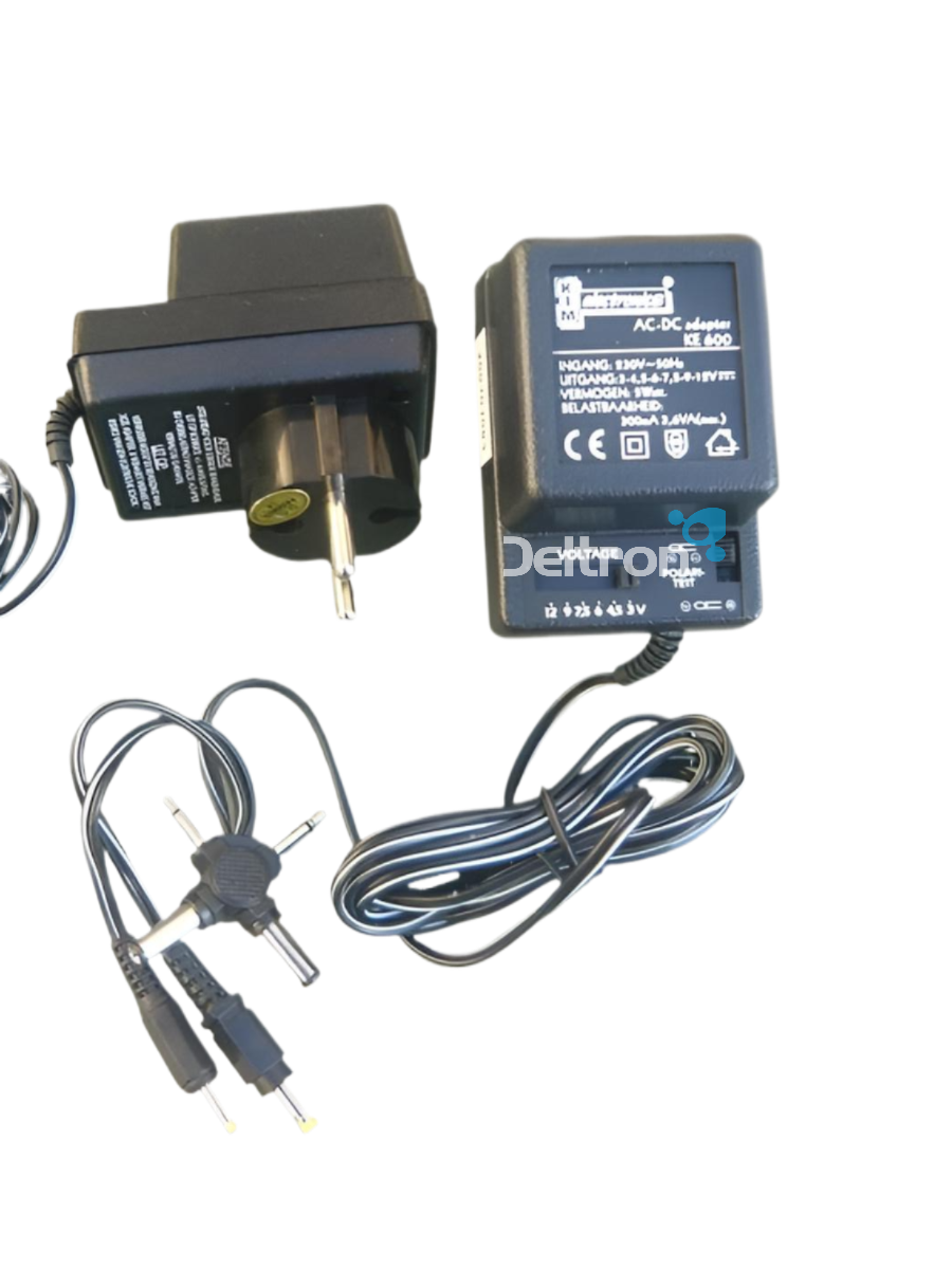KIM KE-600 universele AC/DC voedingsadapter 3 tot 12 Volt met 6 verwisselbare DC-stekkers