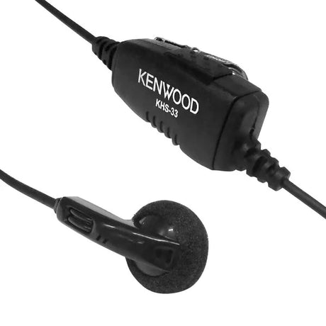 Kenwood KHS-33 headset met PTT knop en 1P connector geschikt voor de Kenwood PKT-23E portofoon