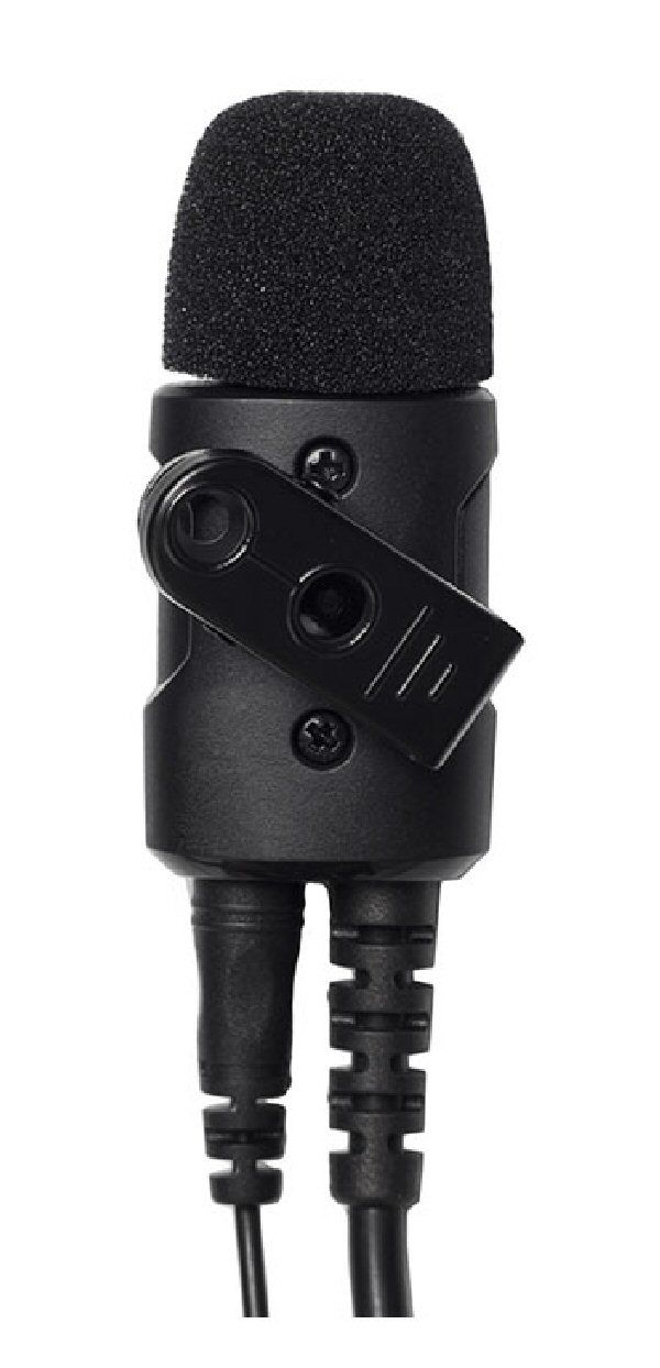 Achterkant Komunica PWR-2400-TA288 headset microfoon met bevestigingsclip