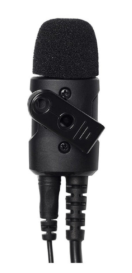 Achterkant Komunica PWR-2400-TA288 headset microfoon met bevestigingsclip