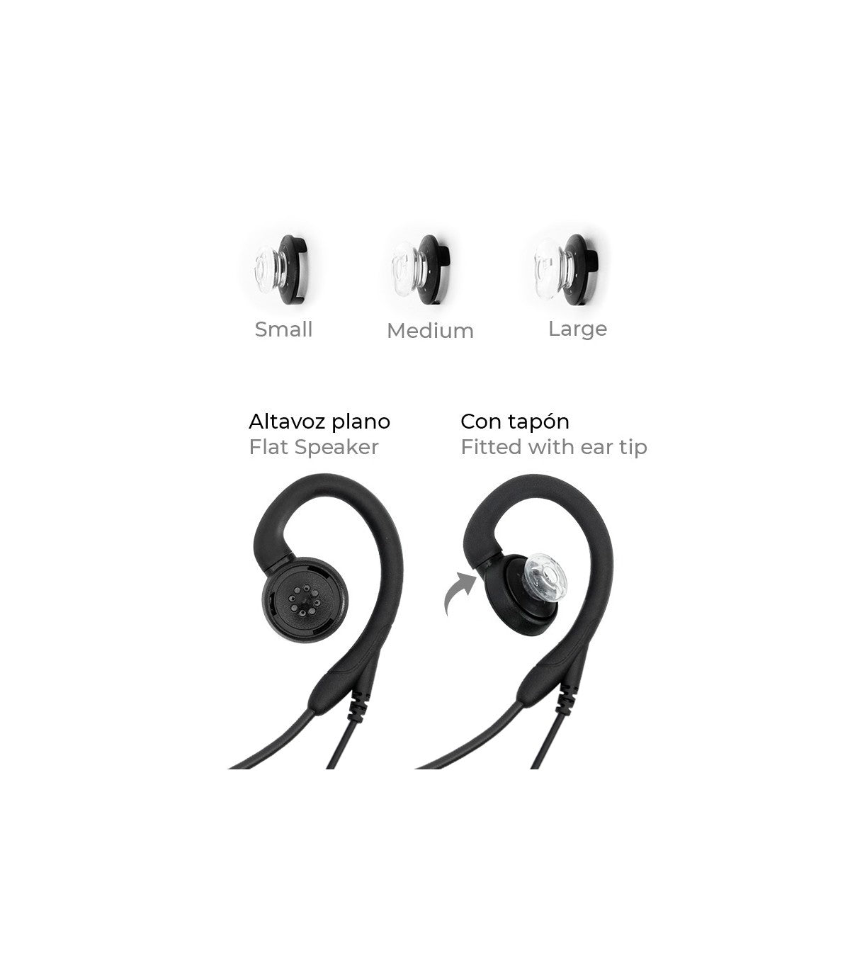 Komunica PWR-MIC-2-M 2-Pins headset met microfoon voor Motorola, Midland, Hytera en Yaesu headset met microfoon