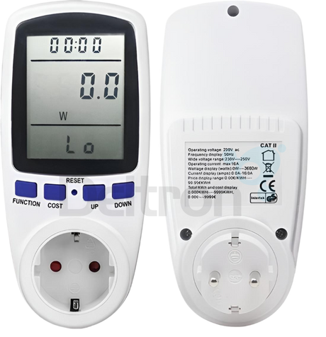LTC LXM-150 meter voor in het stopcontact om automatisch het energieverbruik én de kosten op basis van jouw stroomtarief te bekijken