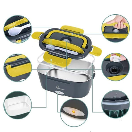 12/24V elektrische voedselverwarmer en lunchbox in een apparaat. Ideaal voor in de vrachtwagen, camper, auto of boot