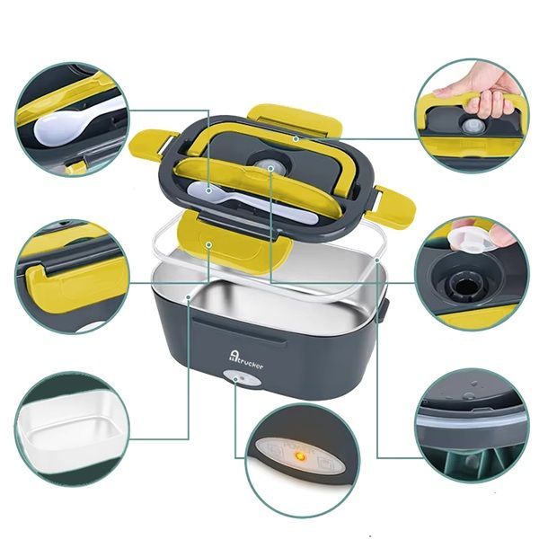 12/24V elektrische voedselverwarmer en lunchbox in een apparaat. Ideaal voor in de vrachtwagen, camper, auto of boot
