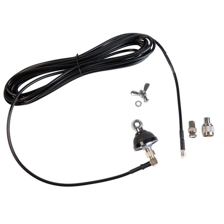 DV-inbouwset antennevoet met 7 meter RG58 Eco coaxkabel, adapters en vleugelmoer